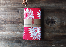 Load image into Gallery viewer, akaihana Original Tenugui, Dahlia Red, Japanese Hand Dyed ⦿tnor0005