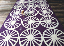 Load image into Gallery viewer, akaihana Original Tenugui, Bicycle, Purple x Ecru, Japanese Hand Dyed ⦿tnor0010