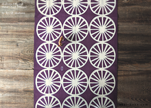 Load image into Gallery viewer, akaihana Original Tenugui, Bicycle, Purple x Ecru, Japanese Hand Dyed ⦿tnor0010