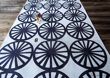 Load image into Gallery viewer, akaihana Original Tenugui, Bicycle, White x Dark Blue, Japanese Hand Dyed ⦿tnor0011