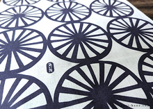 Load image into Gallery viewer, akaihana Original Tenugui, Bicycle, White x Dark Blue, Japanese Hand Dyed ⦿tnor0011