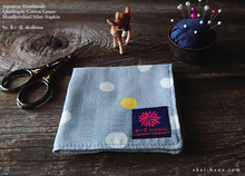 Load image into Gallery viewer, Quadruple Reversible Japanese Gauze Handkerchief, Soda Dots Gray ⦿wghc0002