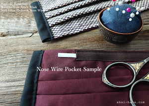 Seigaiha Wave Red, Japanese Handmade Mask with filter pocket & Nose Wire, comes with 1 Free Filter Insert ⦿fmap001