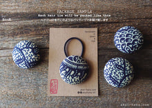 Load image into Gallery viewer, Japanese Handmade Repurposed Remnants Covered Button Hair Tie, phus0017-20
