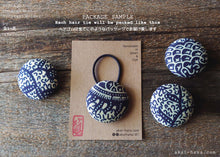 Load image into Gallery viewer, Japanese Handmade Repurposed Remnants Covered Button Hair Tie, phus0017-20