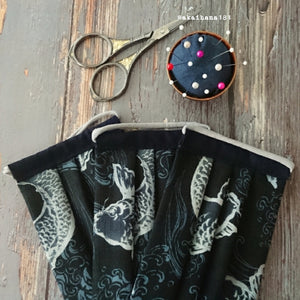 Koi/Carps, Handmade Fabric Mask with filter pocket & nose wire, comes with 1 Free Filter Insert ⦿fmjf027