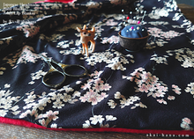 Load image into Gallery viewer, Kimono Baby Blanket/Adult Lap Blanket, Shidare Zakura Black ⦿blbj0002