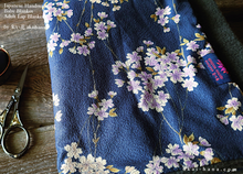 Load image into Gallery viewer, Kimono Baby Blanket/Adult Lap Blanket, Shidare Zakura Navy, 2 sizes ⦿blbj0003