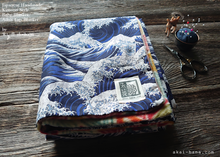 Load image into Gallery viewer, Kimono Baby Blanket/Adult Lap Blanket, Hokusai Wave ⦿blb0007
