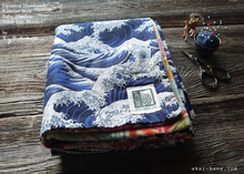 Load image into Gallery viewer, Kimono Baby Blanket/Adult Lap Blanket, Hokusai Wave ⦿blbj0007