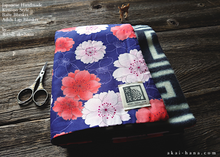 Load image into Gallery viewer, Kimono Baby Blanket/Adult Lap Blanket, Sakura Navy, 2 sizes ⦿blbj0009