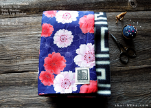 Load image into Gallery viewer, Kimono Baby Blanket/Adult Lap Blanket, Sakura Navy, 2 sizes ⦿blbj0009