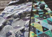 Load image into Gallery viewer, Kimono Baby Blanket/Adult Lap Blanket, Nami to Fujisan (Wave and Mt Fuji) ⦿blbj0010