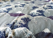 Load image into Gallery viewer, Kimono Baby Blanket/Adult Lap Blanket, Nami to Fujisan (Wave and Mt Fuji) ⦿blbj0010