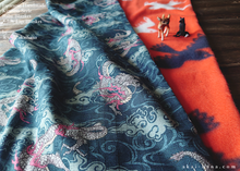 Load image into Gallery viewer, Kimono Baby Blanket/Adult Lap Blanket, Ryu to Hato (Dragon and Pigeon) ⦿blbj0012