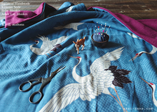 Load image into Gallery viewer, Kimono Lap Blanket/Baby Blanket, Tancho Zuru (Japanese Crane) ⦿blb0013