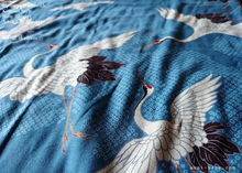 Load image into Gallery viewer, Kimono Lap Blanket/Baby Blanket, Tancho Zuru (Japanese Crane) ⦿blb0013
