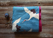 Load image into Gallery viewer, Kimono Lap Blanket/Baby Blanket, Tancho Zuru (Japanese Crane) ⦿blb0013