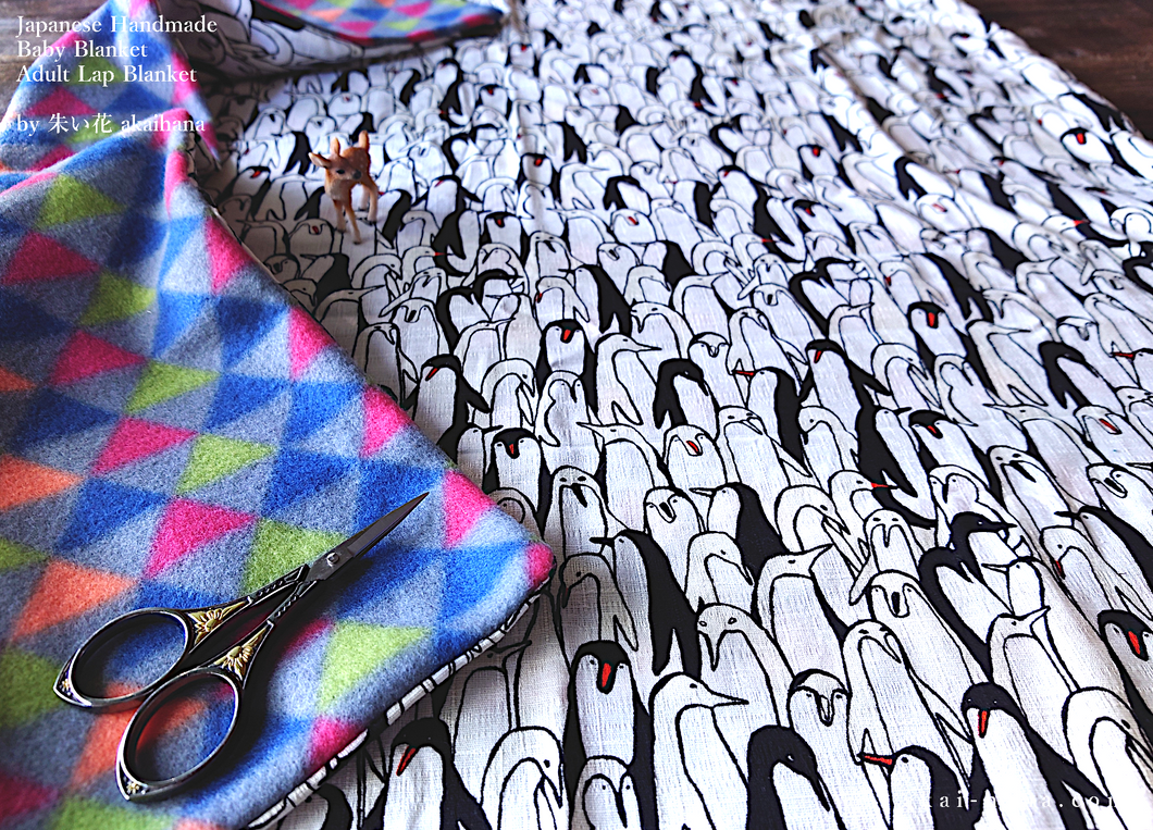 Baby Blanket/Adult Lap Blanket, Penguins, 2 sizes ⦿blb0018