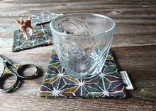 Load image into Gallery viewer, Japanese Handmade Coasters, Nijimi Asanoha Green, cajf0004
