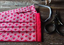 Load image into Gallery viewer, Seigaiha Wave Red, Japanese Handmade Mask with filter pocket & Nose Wire, comes with 1 Free Filter Insert ⦿fmap001