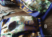 Load image into Gallery viewer, Navy Floral Kimono Japanese Handmade Mask with filter pocket & nose wire, comes with 1 Free Filter Insert, fmjf031
