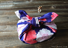 Load image into Gallery viewer, Furoshiki Reusable Fabric Wrap, Bandana, SAKURA Navy ⦿fsjf0007