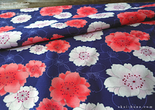 Load image into Gallery viewer, Furoshiki Reusable Fabric Wrap, Bandana, SAKURA Navy ⦿fsjf0007