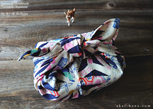 Load image into Gallery viewer, Furoshiki Reusable Fabric Wrap, Bandana, Asanoha Hana Monyou Navy⦿fsjf0017