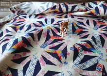Load image into Gallery viewer, Furoshiki Reusable Fabric Wrap, Bandana, Asanoha Hana Monyou Navy⦿fsjf0017