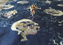 Load image into Gallery viewer, Furoshiki Reusable Fabric Wrap, Bandana, Fūjin Raijin ⦿fsjf0019