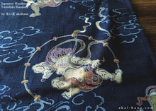 Load image into Gallery viewer, Furoshiki Reusable Fabric Wrap, Bandana, Fūjin Raijin ⦿fsjf0019