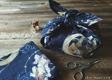 Load image into Gallery viewer, Furoshiki Reusable Fabric Wrap, Bandana, Fūjin Raijin ⦿fsjf0019