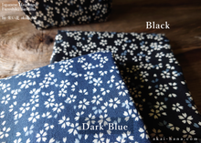 Load image into Gallery viewer, Furoshiki Reusable Fabric Wrap, Bandana, Sakura, Black or Dark Blue ⦿fsjf0030-31