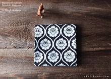 Load image into Gallery viewer, Furoshiki Reusable Fabric Wrap, Bandana, Black x White Floral ⦿fsjf1002
