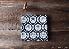 Load image into Gallery viewer, Furoshiki Reusable Fabric Wrap, Bandana, Black x White Floral ⦿fsjf1002