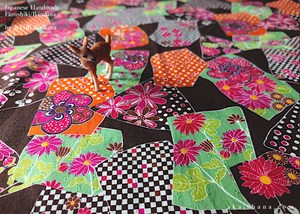 Furoshiki Reusable Fabric Wrap, Bandana, Kimono Style Print ⦿fsjf1003