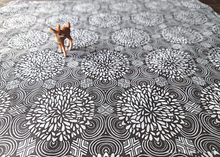 Load image into Gallery viewer, Furoshiki Reusable Fabric Wrap, Bandana, Gray Floral ⦿fsjf1004
