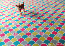 Load image into Gallery viewer, Furoshiki Reusable Fabric Wrap, Bandana, Seigaiha Neon ⦿fsjf1005