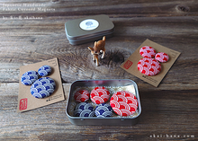 Load image into Gallery viewer, Fabric Covered Magnets Seigaiha, Set of 3 or 5 ⦿mgjf0001