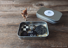 Load image into Gallery viewer, Fabric Covered Magnets in Metal Tin Box, Black, Set of 5 ⦿mgjf0002