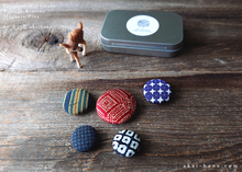 Load image into Gallery viewer, Vintage Kimono Magnets in Metal Tin Box, Set of 5 ⦿mgvk0009
