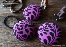 Load image into Gallery viewer, Japanese Handmade Repurposed Remnants Covered Button Hair Tie, Napkin Holder, Cord Organizer, phus0005