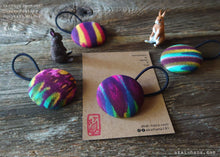 Load image into Gallery viewer, Japanese Handmade Repurposed Remnants Covered Button Hair Tie, phus0017-20