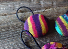 Load image into Gallery viewer, Japanese Handmade Repurposed Remnants Covered Button Hair Tie, phus0017-20