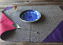 Load image into Gallery viewer, :: Clearance :: Japanese Handmade Placemats, Uzumaki Dark Navy ⦿pmjf1008
