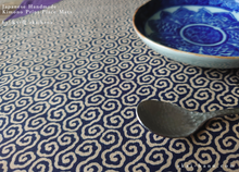 Load image into Gallery viewer, :: Clearance :: Japanese Handmade Placemats, Uzumaki Dark Navy ⦿pmjf1008