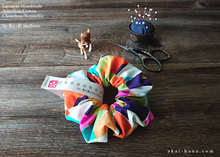 Load image into Gallery viewer, Japanese Handmade Scrunchies, Rainbow Tiles, scaf0004