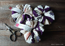 Load image into Gallery viewer, Japanese Handmade Kimono style Scrunchies, Chrysanthemum Purple, scjf0010