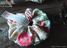 Load image into Gallery viewer, Japanese Handmade Kimono Style Scrunchies, SAKURA scjf0084